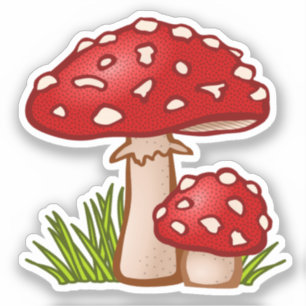 Pegatina Personalizado de hongos rojos