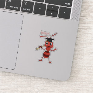 Pegatina Personalizado de hormiga roja feliz
