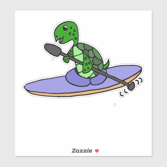 Pegatina Personalizado de Kayak de tortuga marina (Hoja)