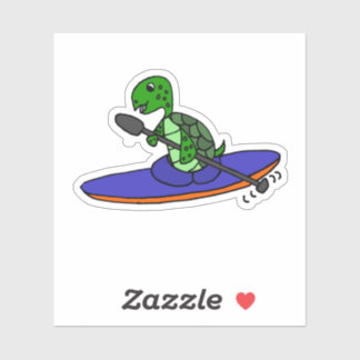 Pegatina Personalizado de Kayak de tortuga marina divertida