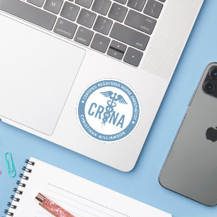 Pegatina Personalizado de la CRNA Certificado de enfermero 