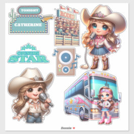 Pegatina Personalizado de la estrella de la música country
