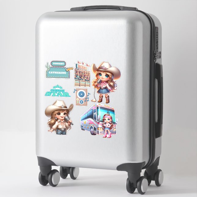 Pegatina Personalizado de la estrella de la música country  (Maleta)