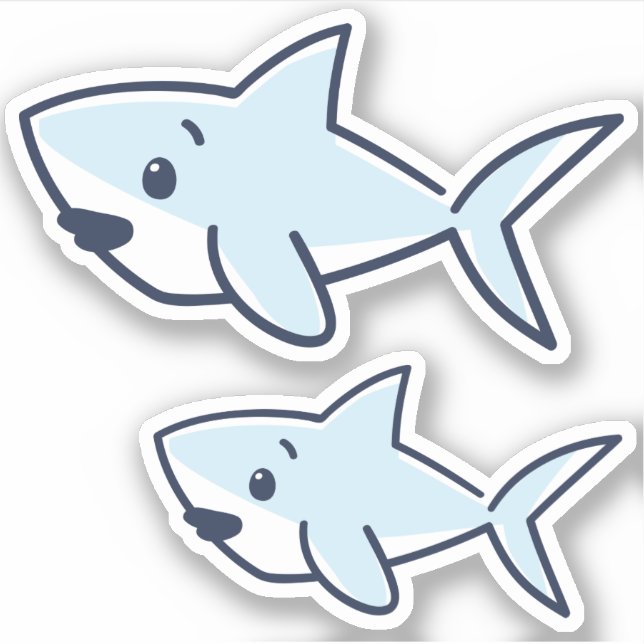 Pegatina Personalizado de la mano azul, Baby Shark Scrapboo (Anverso)