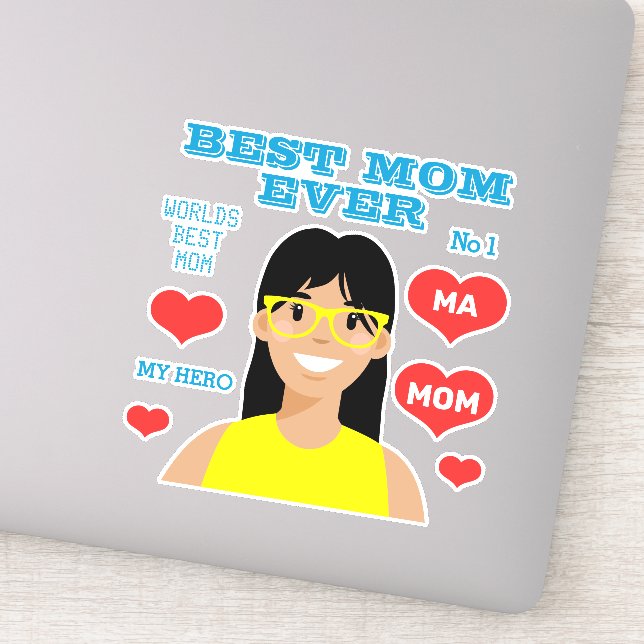 Pegatina personalizado de la mejor mamá de todos l (Detalle)