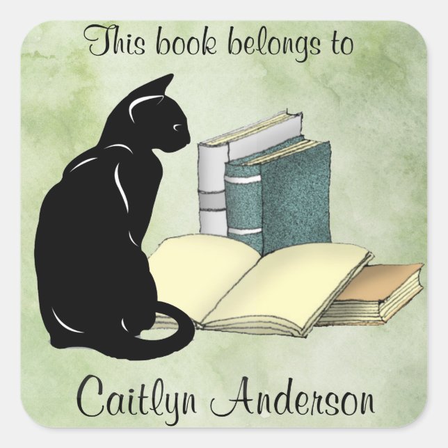 Pegatina personalizado de la placa de biblioteca d (Anverso)