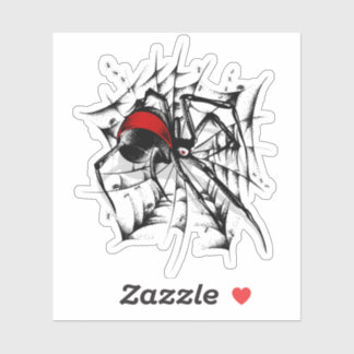 Pegatina Personalizado de la telaraña de la espalda roja Pe