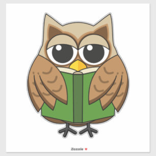 Pegatina Personalizado de libros de lectura de Lechuza de B