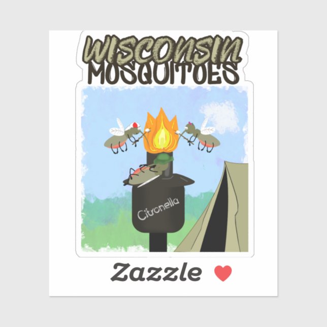 Pegatina Personalizado de los mosquitos de Wisconsin - Acam (Hoja)