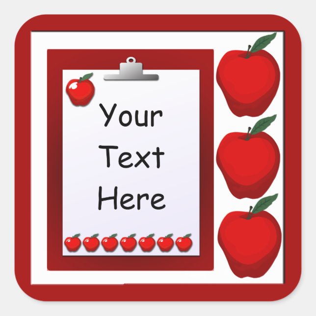Pegatina Personalizado de manzanas de profesor (Anverso)