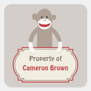 Pegatina personalizado de mono de sock