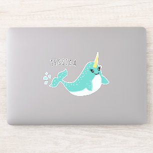 Pegatina Personalizado de Narwhal Cute Sea Unicorn