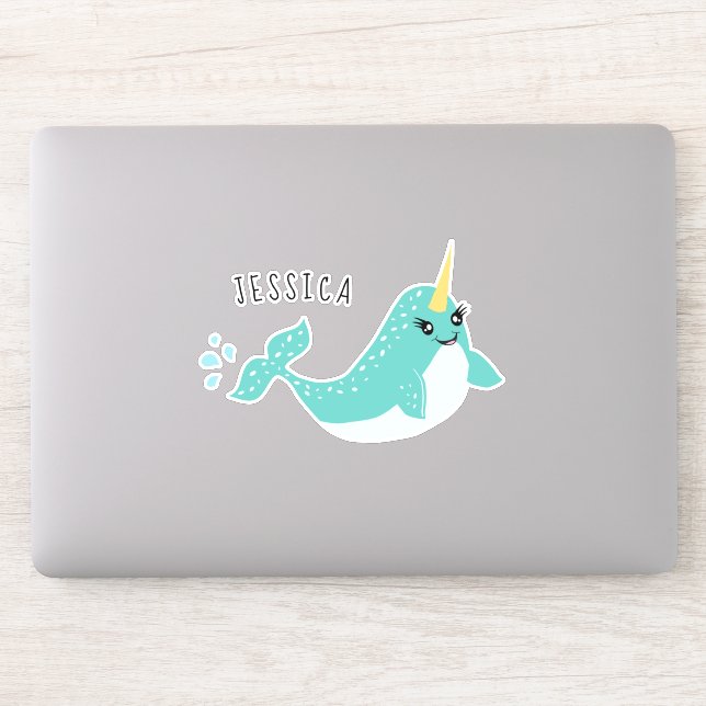 Pegatina Personalizado de Narwhal Cute Sea Unicorn (Ordenador)