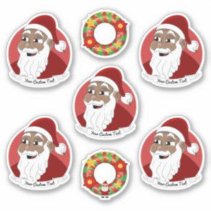 Pegatina Personalizado de Navidades de Papá Noel negro