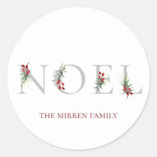 Pegatina Personalizado de NOEL con Adoré Botánico