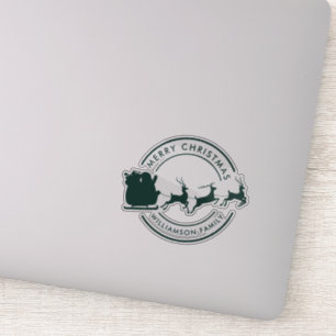 Pegatina Personalizado de nombre de familia de Navidades mo