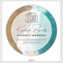 Pegatina Personalizado de Ocean / Beach Rental Property Man