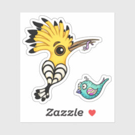 Pegatina Personalizado de pájaros de Hoopoe