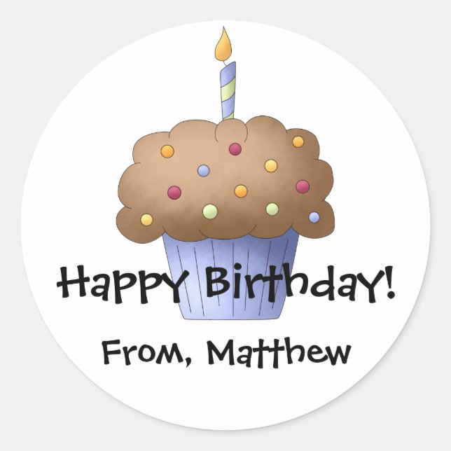 Pegatina personalizado de pastel (Anverso)