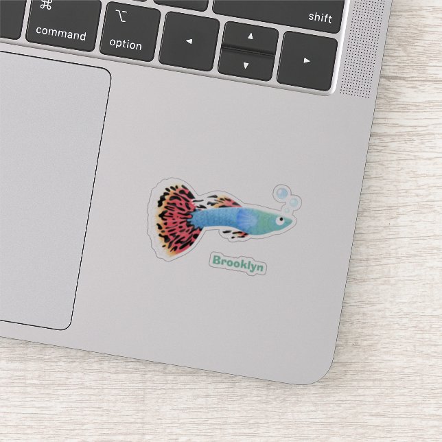 Pegatina Personalizado de peces tropicales adormilados (Detalle)