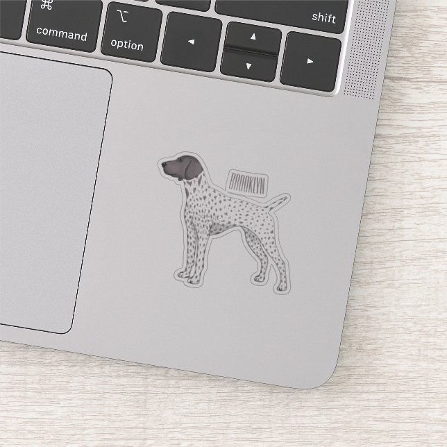 Pegatina Personalizado de perro puntero de Shorthal alemán (Detalle)