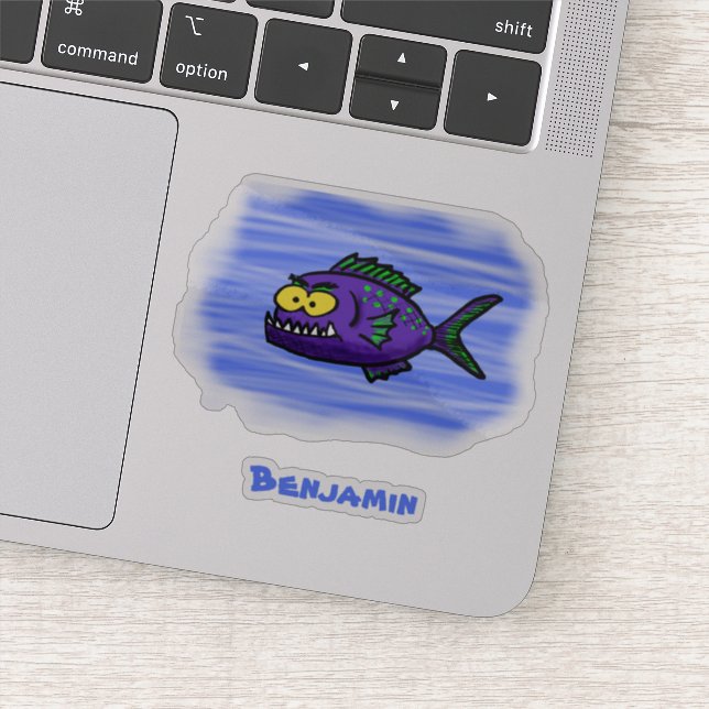 Pegatina Personalizado de pescado piraña (Detalle)