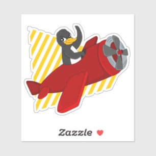 Pegatina Personalizado de pingüino volador Personalizado-Pe