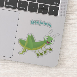Pegatina Personalizado de saltamontes alegre verde
