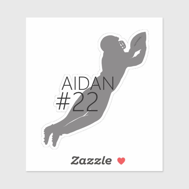 Pegatina Personalizado de silueta del jugador de fútbol (Hoja)