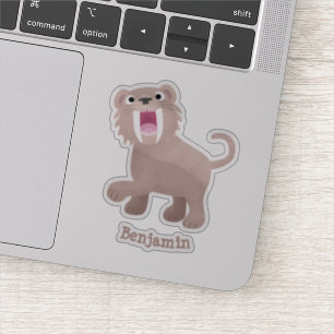 Pegatina Personalizado de Smilodon del tigre dientes de Cut