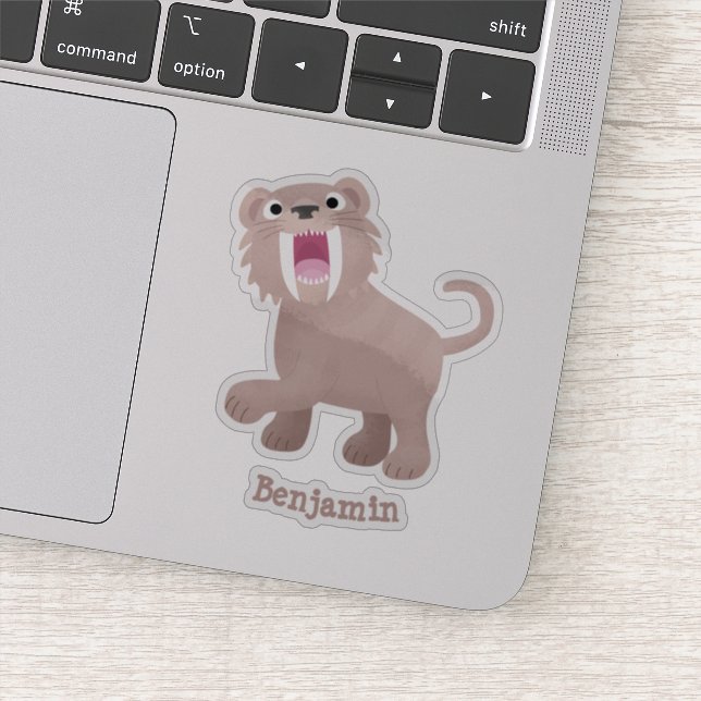 Pegatina Personalizado de Smilodon del tigre dientes de Cut (Detalle)
