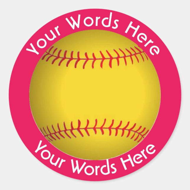 Pegatina Personalizado de Softball (Anverso)