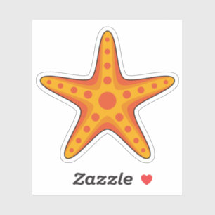 Pegatina Personalizado de Starfish Naranja Cute