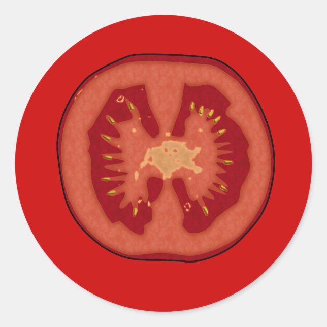 Pegatina personalizado de tomate Slice (Anverso)