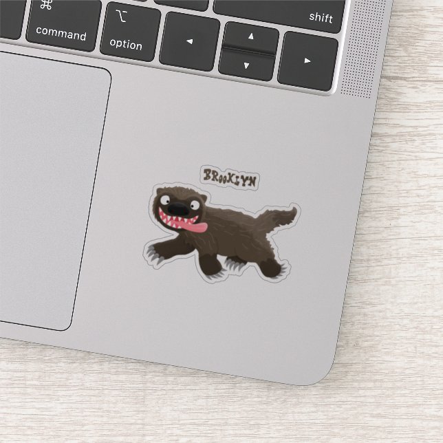 Pegatina Personalizado de un animal lobverino hambriento (Detalle)