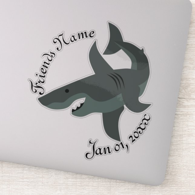 Pegatina Personalizado de un asustado gran contorno de tibu (Detalle)