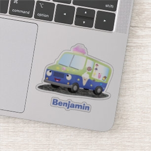 Pegatina Personalizado de un camión de helados alegre