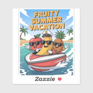 Pegatina Personalizado de vacaciones de verano de frutas Pe