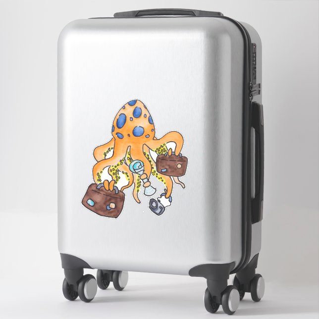 Pegatina Personalizado de vacaciones de viaje Ilustracion O (Maleta)