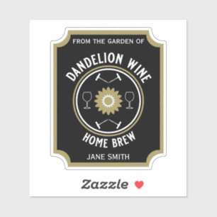 Pegatina Personalizado de vino Dandelion de fabricación cas