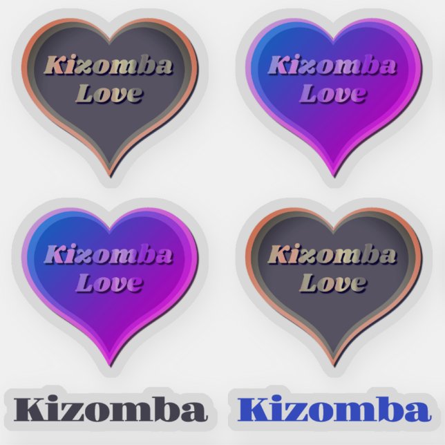 Pegatina Personalizado del corazón de baile de Kizomba Pega (Subido por el creador)