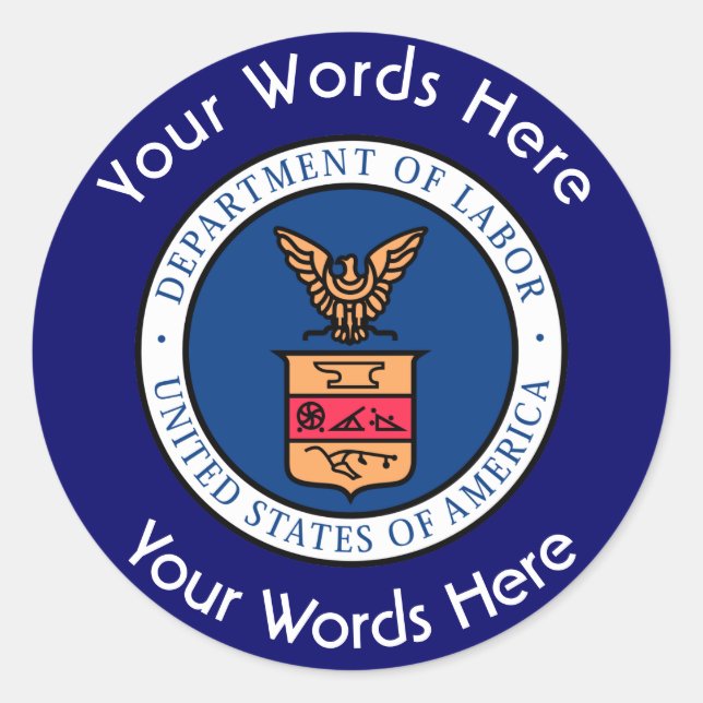 PEGATINA Personalizado del Departamento de Trabajo (Anverso)