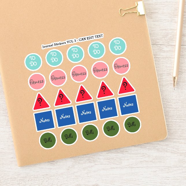 Pegatina Personalizado del diario de planificadores de even (Cuaderno)