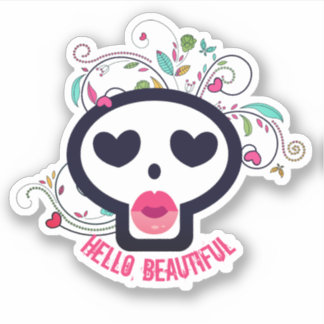 Pegatina personalizado del esqueleto de los labios