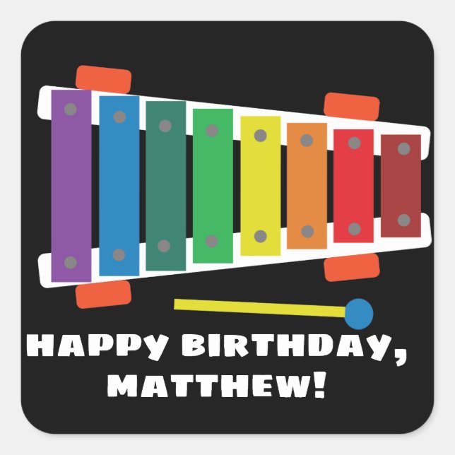 Pegatina personalizado del Juguete Clásico Xilófon (Anverso)