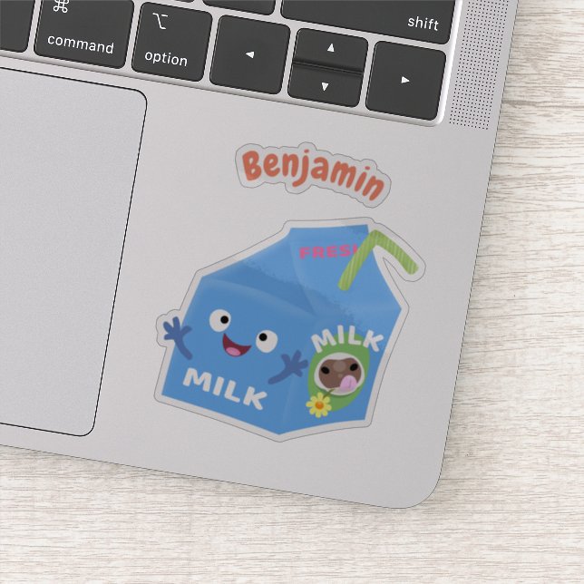 Pegatina Personalizado del personaje de la caja de leche fe (Detalle)