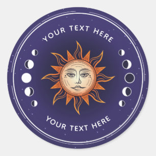 Pegatina personalizado del Sol místico