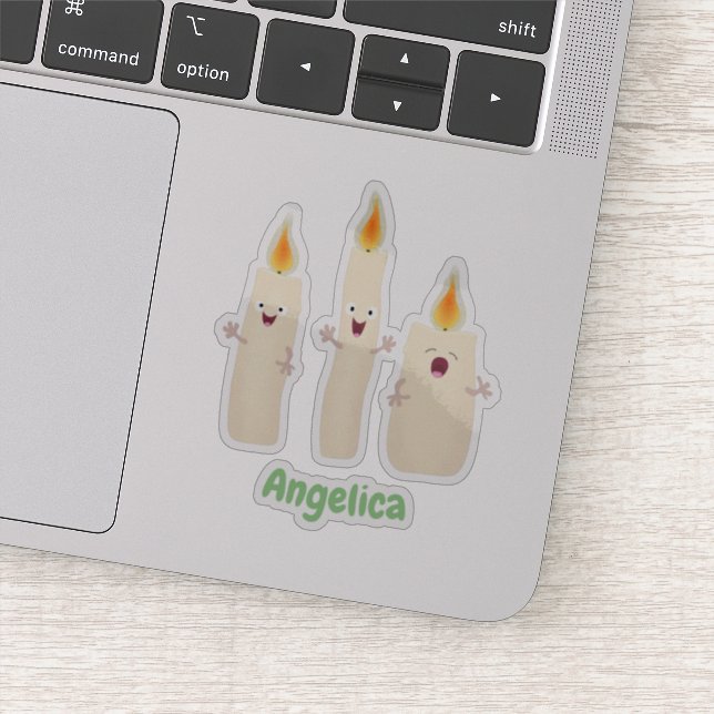 Pegatina Personalizado del trío de velas de canto lindo (Detalle)