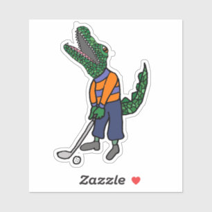 Pegatina Personalizado Deportivo Cute Alligator Jugando Gol