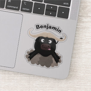 Pegatina Personalizado divertida de búfalo de agua corrient